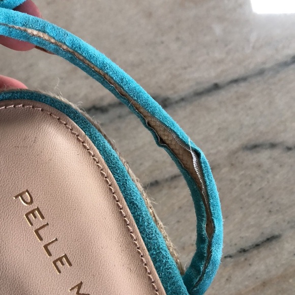 Like new Pelle Moda turquoise suede espadrille wedge heel 7.5 - Picture 9 of 10